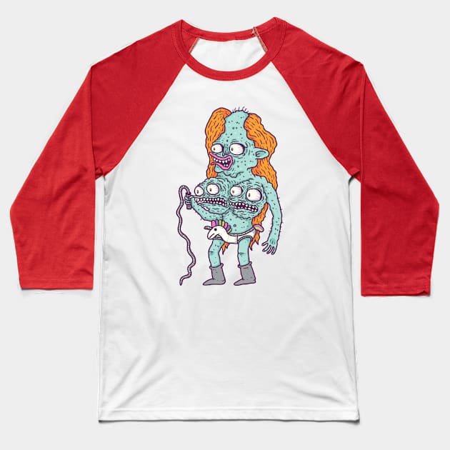 Monster Boobies Baseball T-Shirt by hex